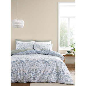 Biele/modré bavlnené obliečky na jednolôžko 135x200 cm Hedgegrow Hopper – Bianca vyobraziť