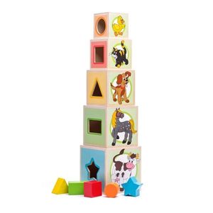 Woody veža z 5tich kociek zvieratká vyobraziť