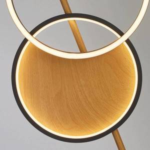 Searchlight LED stojacia lampa Curio, vzhľad dreva vyobraziť