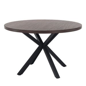 KONDELA Jedálenský stôl, tmavý dub/čierna, priemer 120 cm, MEDOR vyobraziť