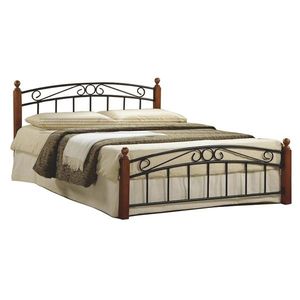 KONDELA Manželská posteľ, čerešňa/čierny kov, 160x200, DOLORES vyobraziť