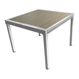 KONDELA Záhradný rozkladací stôl, biela oceľ/sivá, DORIO vyobraziť