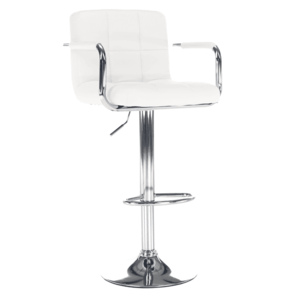 Barová stolička, biela ekokoža/chróm, LEORA 2 NEW vyobraziť