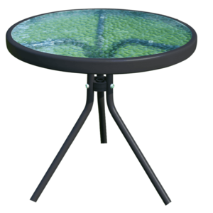 Záhradný príručný stolík, čiena oceľ/tvrdené sklo, HABIR vyobraziť