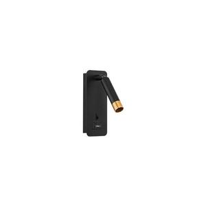 Nástenné bodové svietidlo s USB nabíjačkou 1xG9/35W/230V čierna/zlatá vyobraziť