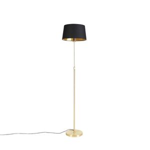 Stojatá lampa zlatá / mosadz s čiernym tienidlom nastaviteľným na 35 cm - Parte vyobraziť