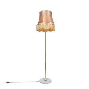 Retro stojaca lampa mosadz s odtieňom Granny zlatá 45 cm - Kaso vyobraziť