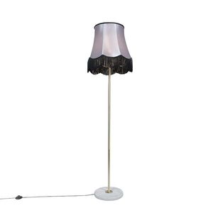 Stojacia lampa mosadz s odtieňom Granny B čierno-sivá 45 cm - Kaso vyobraziť