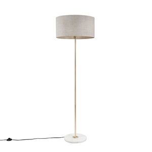 Stojacia lampa mosadz so sivým odtieňom 50 cm - Kaso vyobraziť