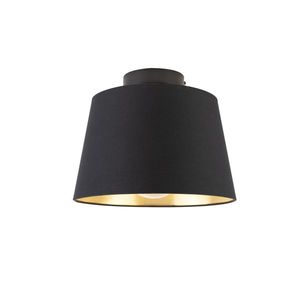 Stropná lampa s bavlneným tienidlom čierna so zlatom 25 cm - čierna Combi vyobraziť