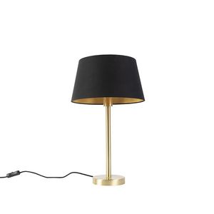 Klasická stolná lampa mosadz s čiernym tienidlom 32 cm - Simplo vyobraziť