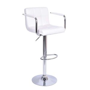 Barová stolička, biela ekokoža/chróm, LEORA New vyobraziť