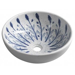 SAPHO - PRIORI keramické umývadlo na dosku Ø 41 cm, bielá s modrým vzorom PI028 vyobraziť