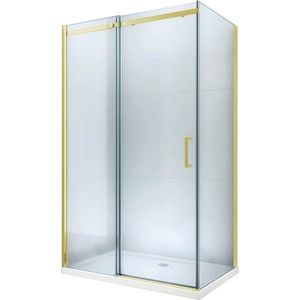 MEXEN/S - Omega Sprchovací kút 100x70, transparent, zlatý + vanička so sifónom 825-100-070-50-00-4010 vyobraziť