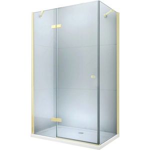 MEXEN/S - Roma obdĺžnikový sprchový kút 100x80, transparent, zlatý + vanička 854-100-080-50-00-4010 vyobraziť