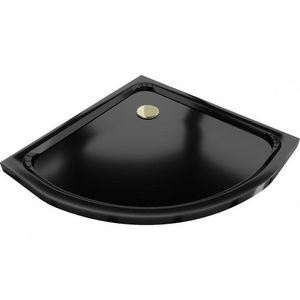 MEXEN/S - Flat sprchová vanička štvrťkruhová slim 80 x 80, černá + zlatý sifón 41708080G vyobraziť