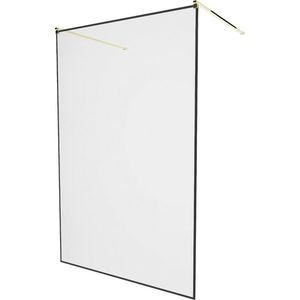 MEXEN/S - KIOTO samostatne stojaca sprchová zástena 100 x 200, transparent/čierna vzor 8 mm, zlatá 800-100-002-50-70 vyobraziť