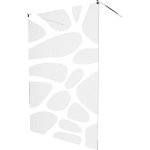 MEXEN/S - KIOTO samostatne stojaca sprchová zástena 110 x 200, transparent/biela vzor 8 mm, chróm 800-110-002-01-97 vyobraziť