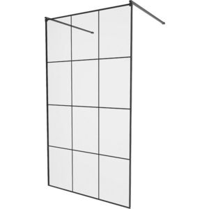 MEXEN/S - KIOTO samostatne stojaca sprchová zástena 110 x 200, transparent/čierna vzor 8 mm, čierna 800-110-002-70-77 vyobraziť