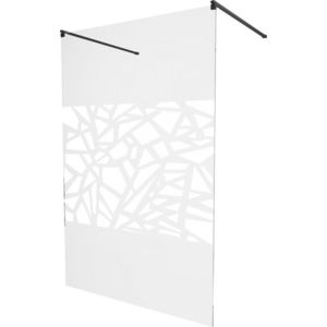 MEXEN/S - KIOTO samostatne stojaca sprchová zástena 110 x 200, transparent/biela vzor 8 mm, čierna 800-110-002-70-85 vyobraziť