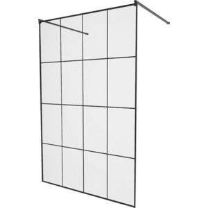MEXEN/S - KIOTO samostatne stojaca sprchová zástena 130 x 200, transparent/čierna vzor 8 mm, čierna 800-130-002-70-77 vyobraziť