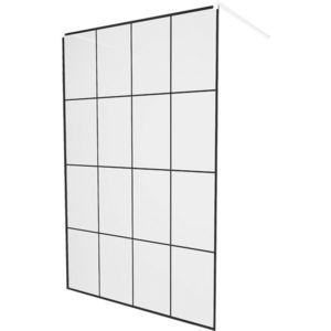 MEXEN/S - KIOTO samostatne stojaca sprchová zástena 130 x 200, transparent/čierny vzor 8 mm, biela 800-130-002-20-77 vyobraziť