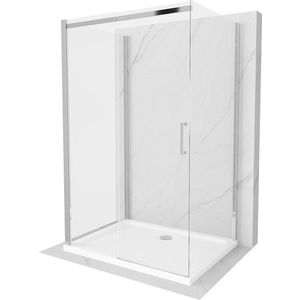MEXEN/S - OMEGA sprchovací kút 3-stenný 100x80, transparent, chróm + vanička vrátane sifónu 825-100-080-01-00-3s-4010 vyobraziť