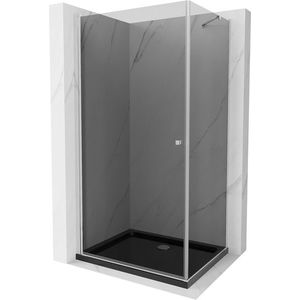 MEXEN/S - Pretória sprchovací kút 80x100, grafit, chróm + sprchová vanička vrátane sifónu 852-080-100-01-40-4070 vyobraziť