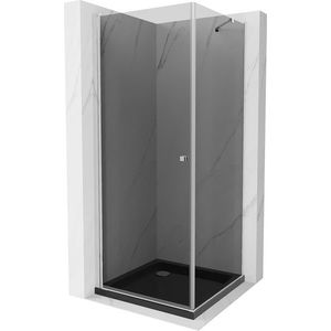 MEXEN/S - Pretória sprchovací kút 90x90, grafit, chróm + sprchová vanička vrátane sifónu 852-090-090-01-40-4070 vyobraziť