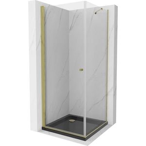 MEXEN/S - Pretória sprchovací kút 80x80, transparent, zlatá + sprchová vanička vrátane sifónu 852-080-080-50-00-4070G vyobraziť