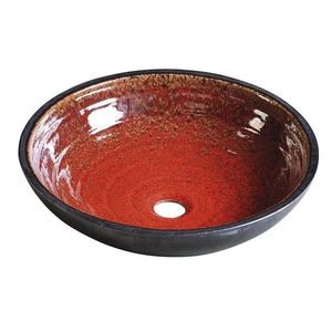 SAPHO - ATTILA keramické umývadlo, priemer 43cm, paradajková/petrol DK007 vyobraziť