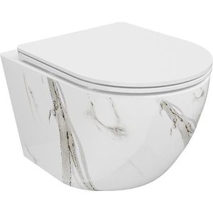 MEXEN - Lena Závesná WC misa vrátane sedátka s slow-slim, Duroplastu, biely kameň 30224094 vyobraziť