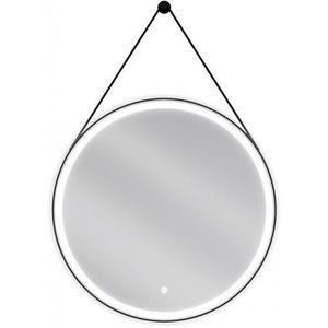 MEXEN - Reni zrkadlo s osvetlením, 70 cm, LED 6000K, čierny rám 9812-070-070-611-70 vyobraziť