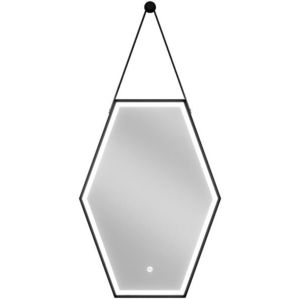 MEXEN - Orlá zrkadlo s osvetlením 50 x 70 cm, LED 6000K, čierny rám 9815-050-070-611-70 vyobraziť