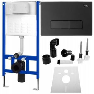 REA - Podomietkový WC systém + tlačidlá - H čierny KPL-90006 vyobraziť