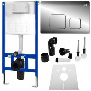 REA - Podomietkový modul pre WC závesné misy s tlačidlom F Chrome KPL-90010 vyobraziť