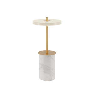 Krémovobiela mramorová LED stolová lampa so stmievačom s kovovým tienidlom (výška 25, 5 cm) Asteria Move Mini – UMAGE vyobraziť