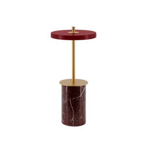 Červená mramorová LED stolová lampa so stmievačom s kovovým tienidlom (výška 25, 5 cm) Asteria Move Mini – UMAGE vyobraziť