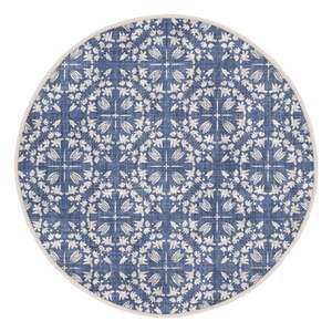 Modrý prateľný okrúhly koberec vhodný pre robotické vysávače ø 100 cm Comfort – Mila Home vyobraziť