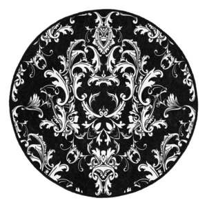 Čierno-biely prateľný okrúhly koberec vhodný pre robotické vysávače ø 80 cm Comfort – Mila Home vyobraziť