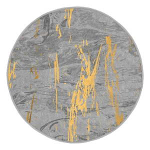 Žlto-sivý prateľný okrúhly koberec vhodný pre robotické vysávače ø 80 cm Comfort – Mila Home vyobraziť