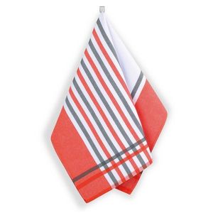 Bellatex Kuchynská utierka Prúžok červená, sivá, 50 x 70 cm vyobraziť