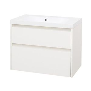 MEREO - Opto, kúpeľňová skrinka s umývadlom z liateho mramoru 81 cm, biela CN911M vyobraziť
