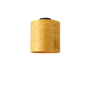 Stropná lampa matný čierny zamatový odtieň zlatá 25 cm - Combi vyobraziť
