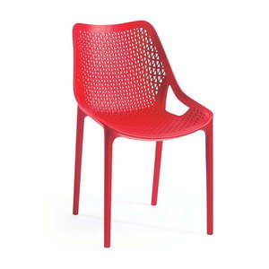 Červená plastová záhradná stolička Bilros – Rojaplast vyobraziť