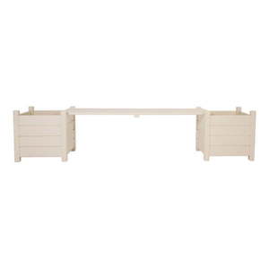 Biela drevená záhradná lavica – Esschert Design vyobraziť