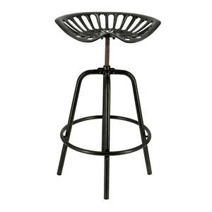 Čierna kovová záhradná barová stolička Traktor – Esschert Design vyobraziť