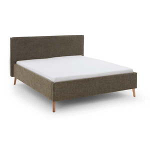 Tmavozelená čalúnená dvojlôžková posteľ s úložným priestorom s roštom 180x200 cm Riva – Meise Möbel vyobraziť