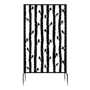 Čierna kovová balkónová zástena 100x186 cm Birds – Esschert Design vyobraziť