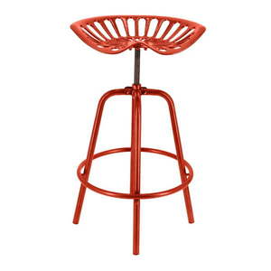 Červená kovová záhradná barová stolička Traktor – Esschert Design vyobraziť